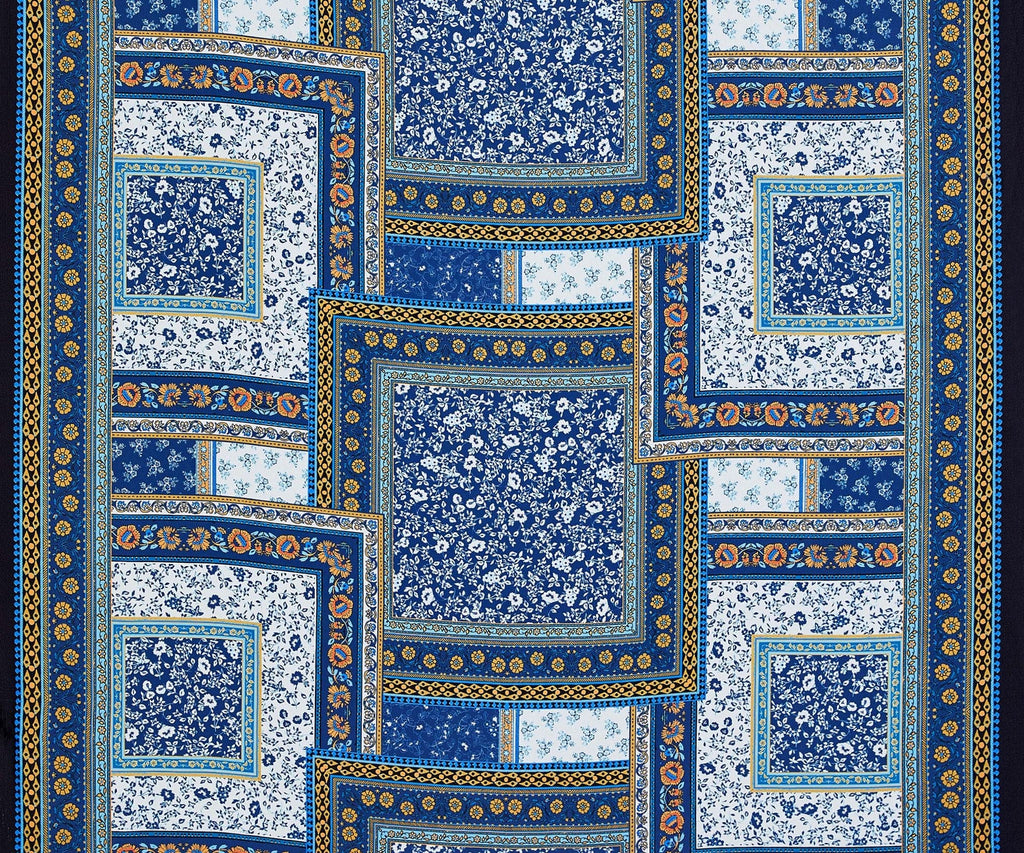 481 BLUE/GOLD | 13505-4633DP - WOOL DOBBY PRINT - Zelouf Fabrics