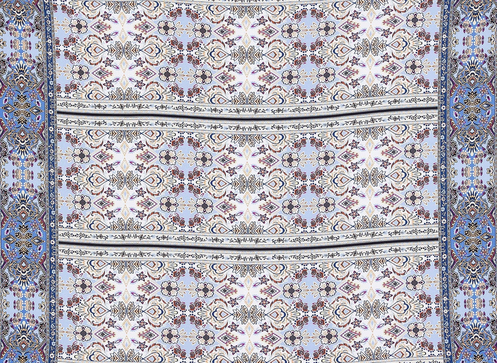 PRINTED BELLE CREPE  | 13557-1323DP 462DENIM/ORCHID - Zelouf Fabrics