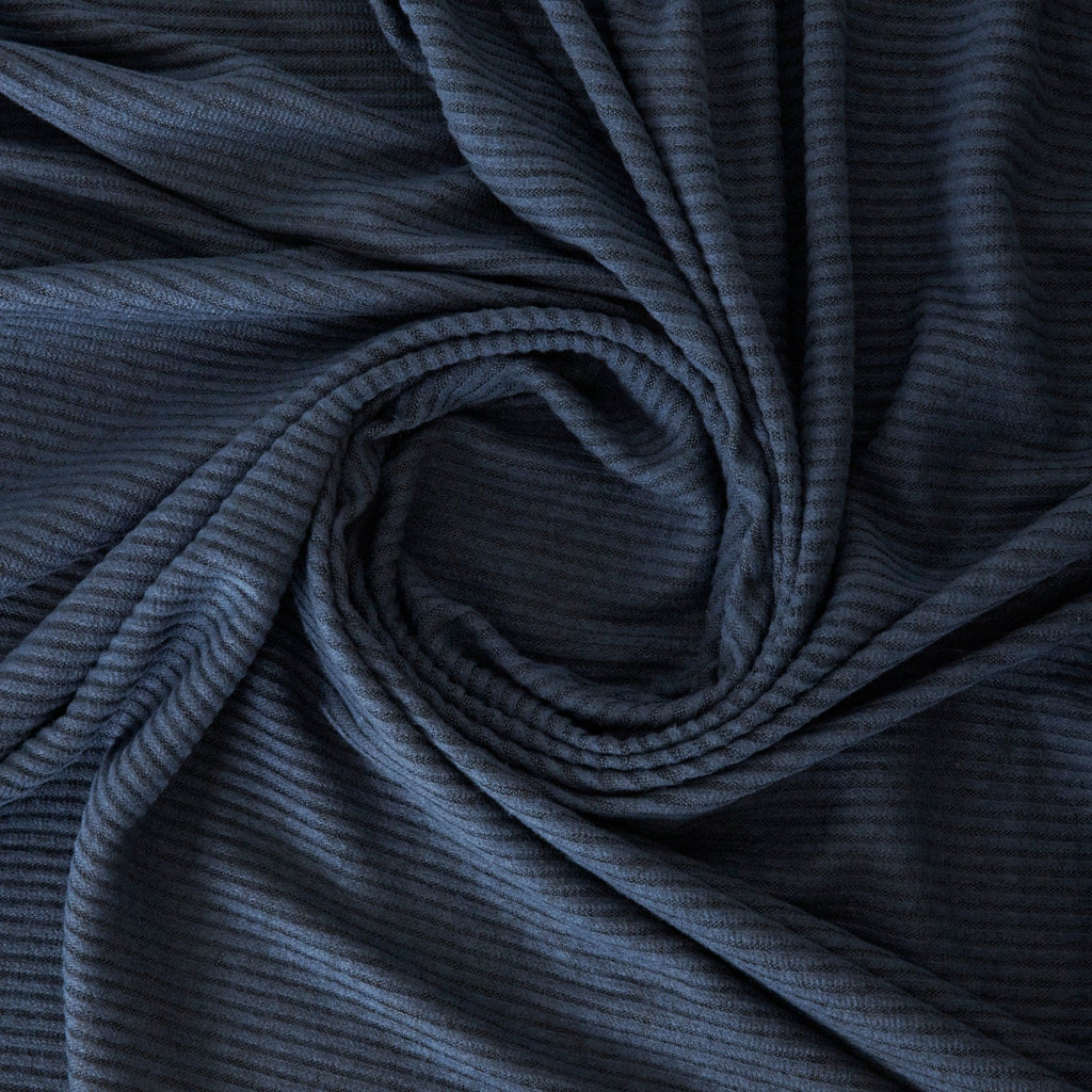 BRUSHED HAACHI  | D1933 PETROLBLUE/BLACK - Zelouf Fabrics