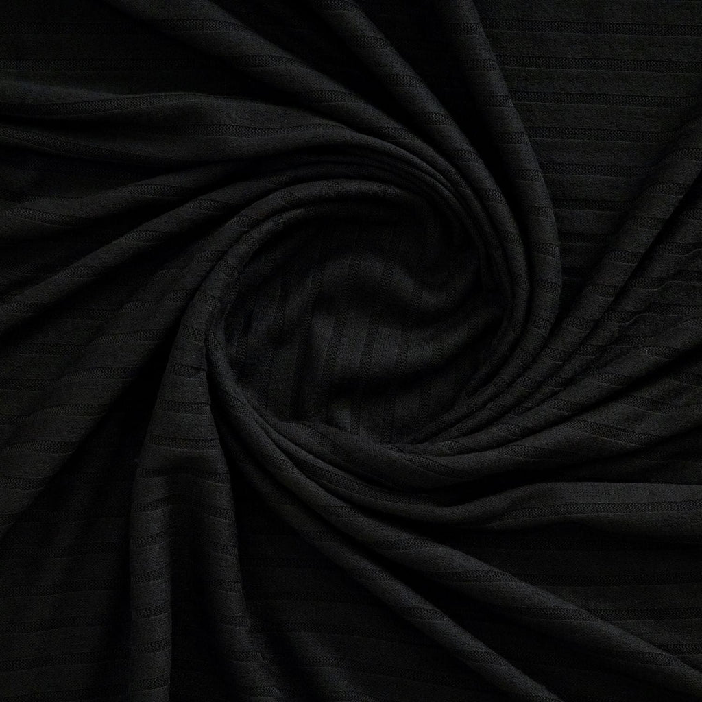 HARPER RIBBED SWEATER KNIT| 26132 BLACK - Zelouf Fabrics