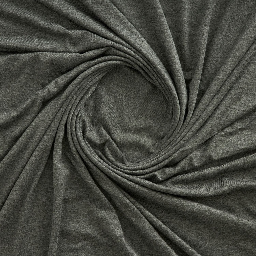 RAYON SPANDEX JERSEY  | 26117 DARK HEATHER GREY - Zelouf Fabrics