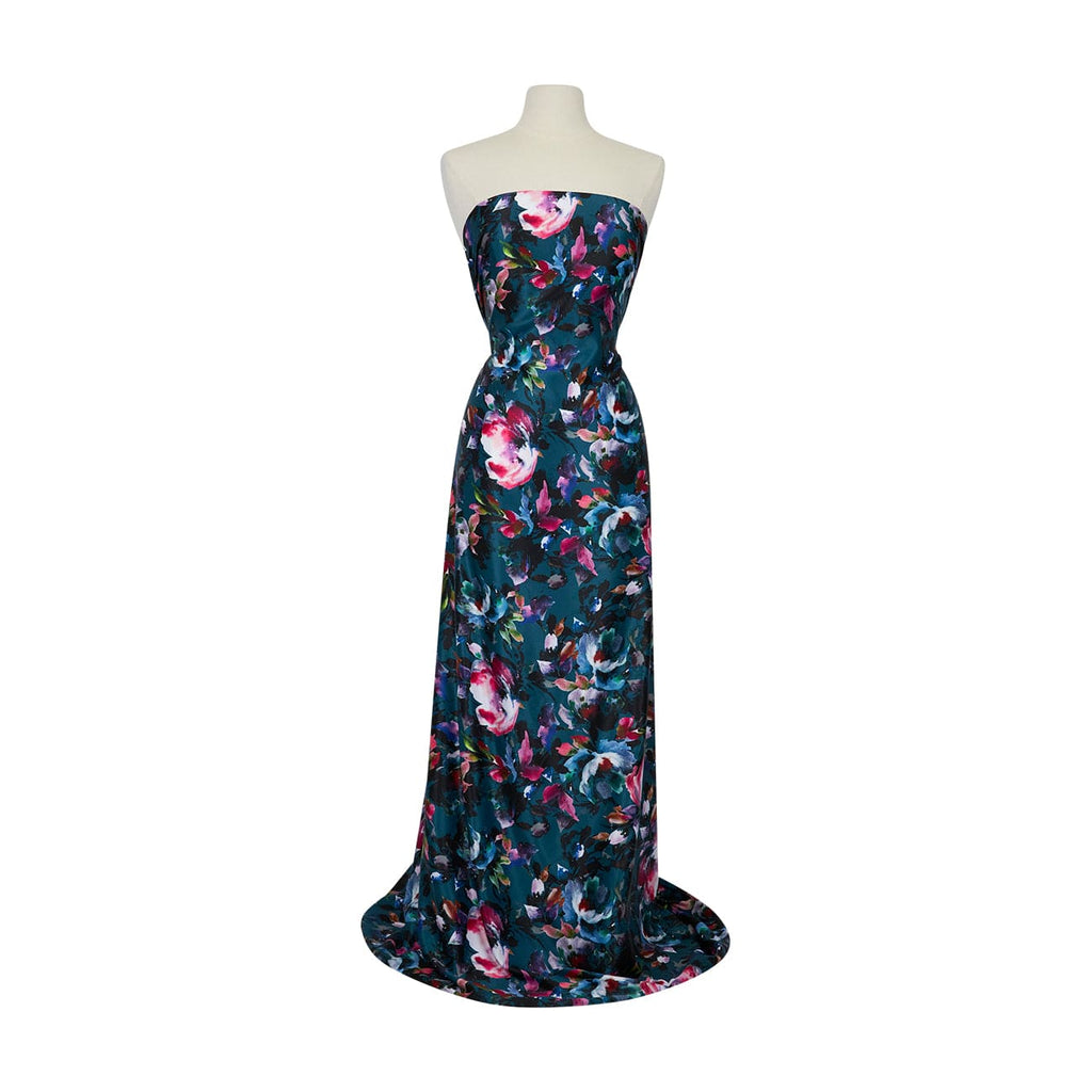 ZS2012R PRINT CHANEL DULL SATIN  | ZS2012R-8107 CW 1 TEAL/BLUE - Zelouf Fabrics