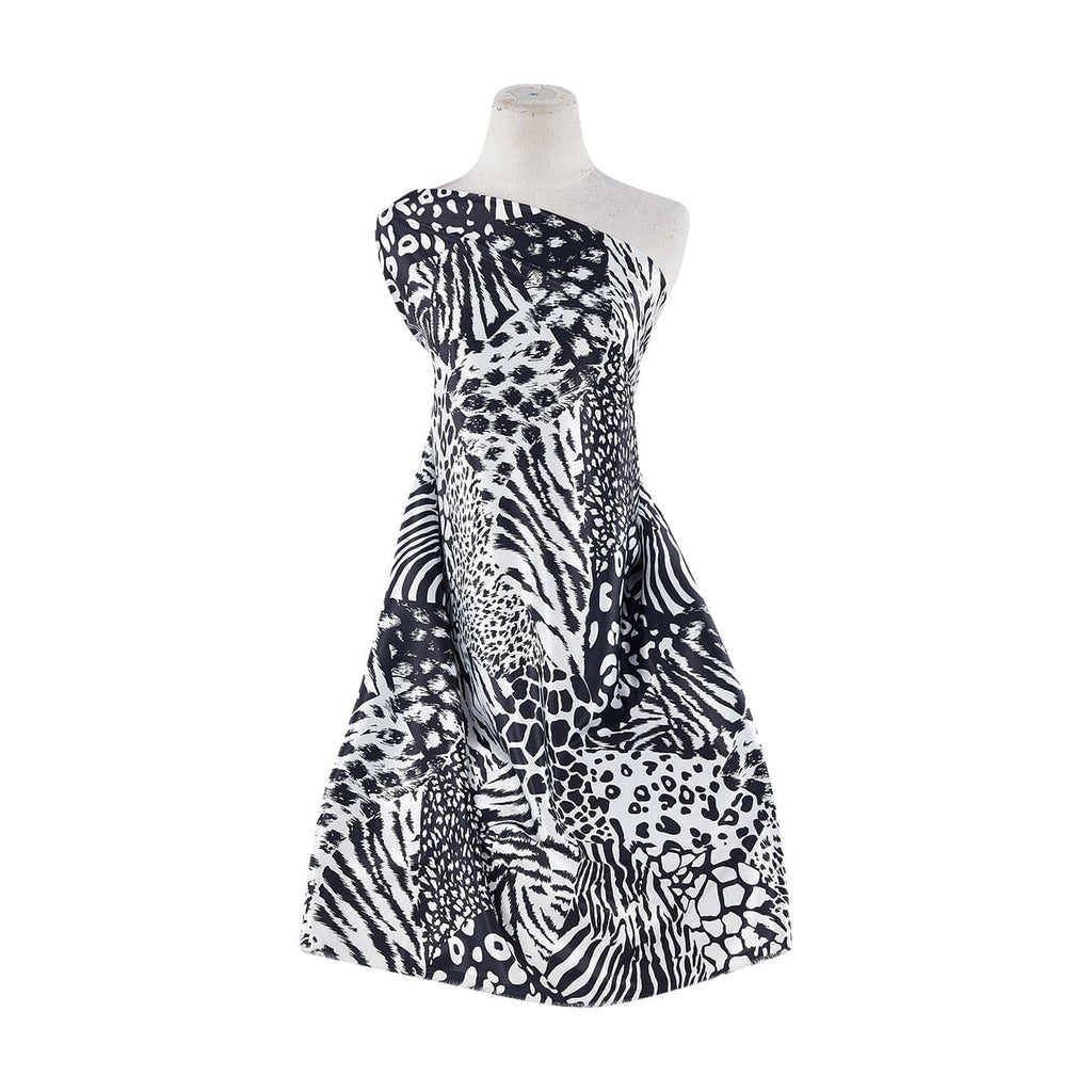 BLACK/WHITE | 20008-1173 - ZEBRA CHEETAH PRINT ON ANNABELLE - Zelouf Fabrics