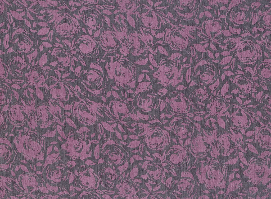 WINE | 20023-6867 - FLORAL PRINT ON BUTTER YORYU - Zelouf Fabrics