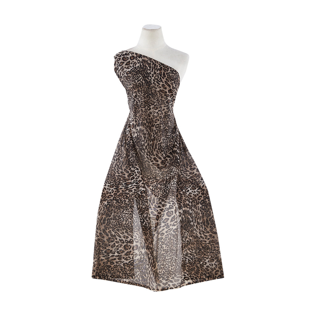 LEOPARD PRINT ON KNITTED MESH  | 20101-5510 BROWN - Zelouf Fabrics