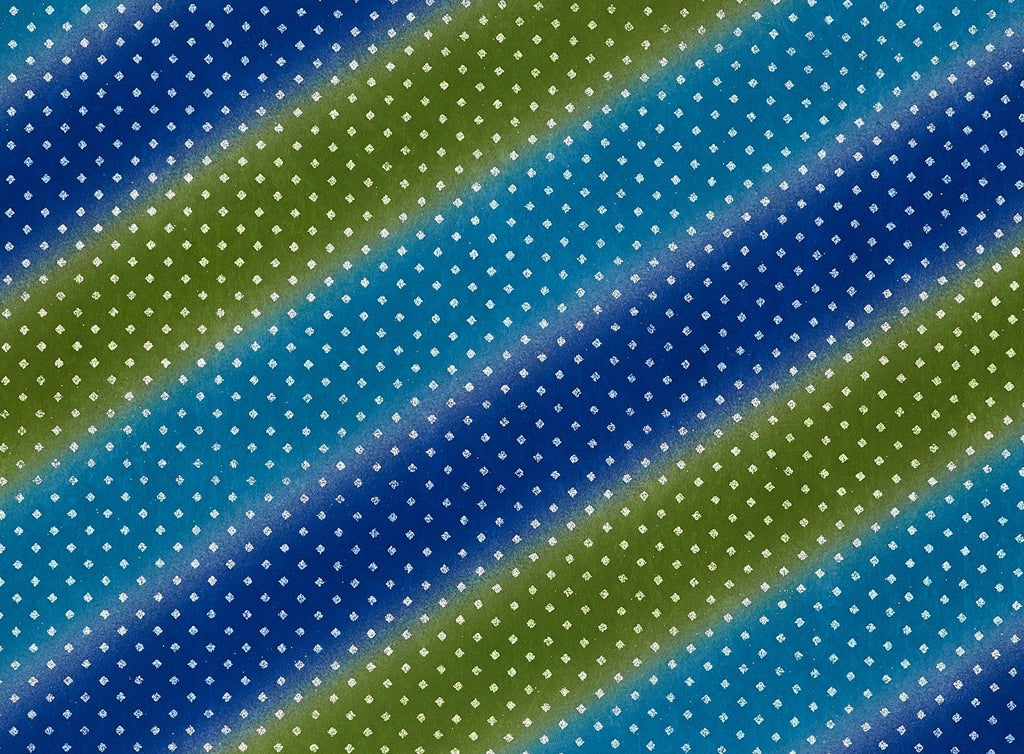 ALLOVER SQUARE 2-TONE GLITTER & BIAS OMBRE ON MJC  | 20152-631 LIME/BLUE - Zelouf Fabrics