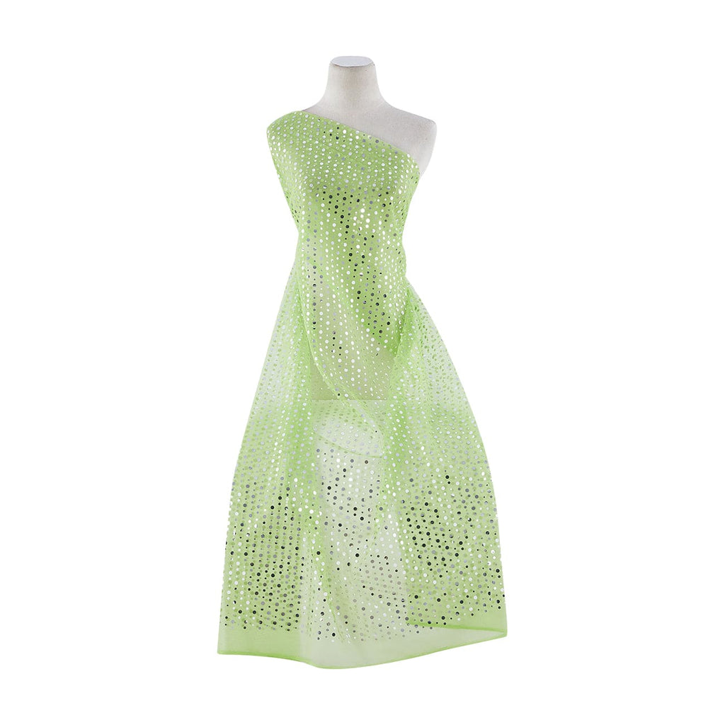 LIME PETAL | 20187-1060 - ALLOVER DOTS TRANS ON TULLE - Zelouf Fabrics