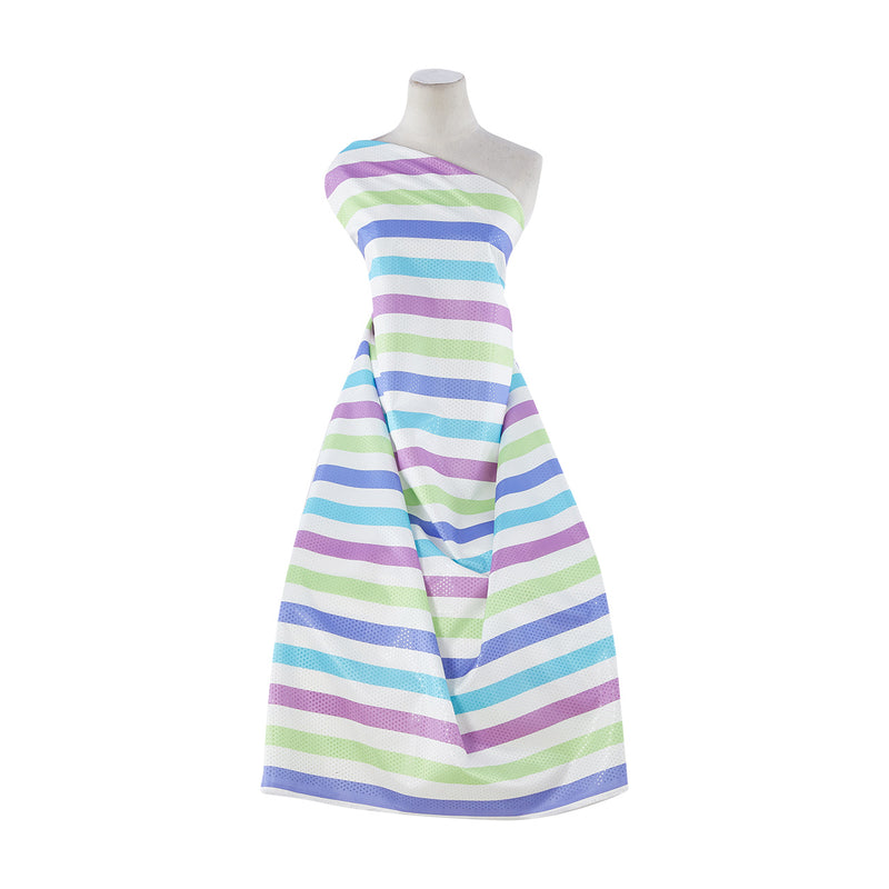 STRIPE PRINT W/ CLEAR TRANS ON SHANTUNG  | 20203-6418TRANS