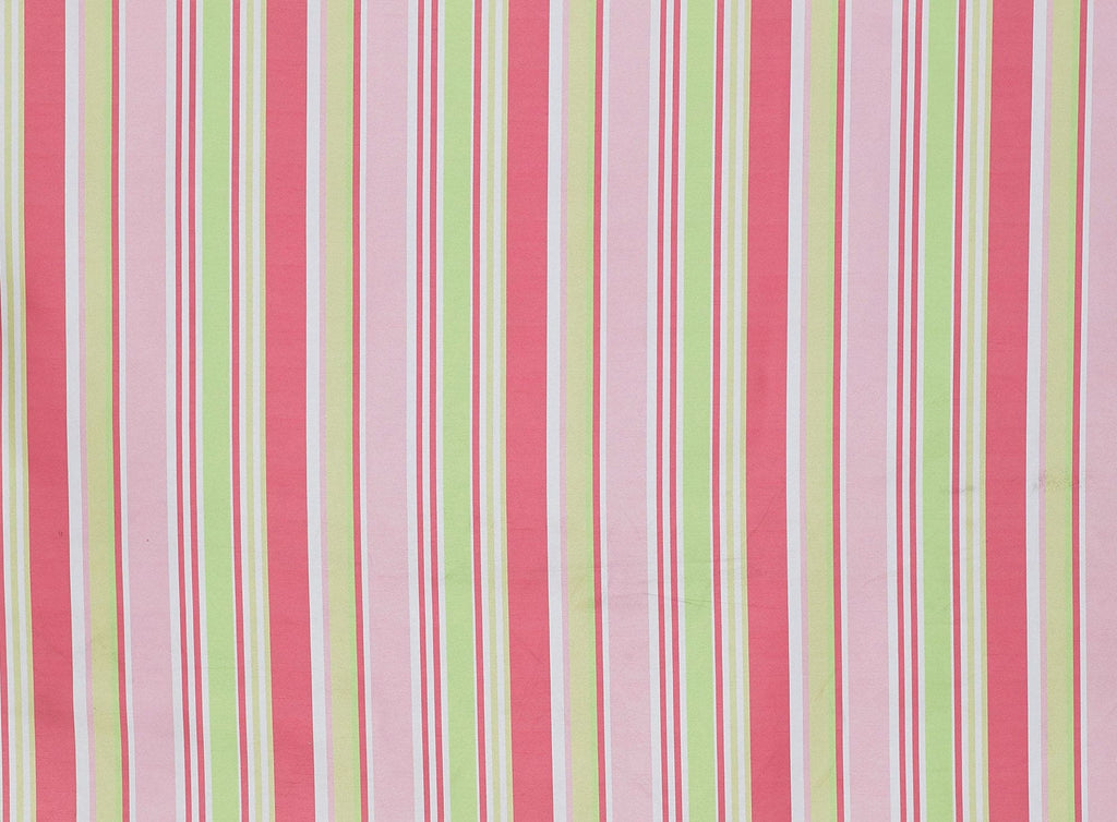 CORAL PARTY | 20204-6418 - STRIPE PRINT ON SHANTUNG - Zelouf Fabrics