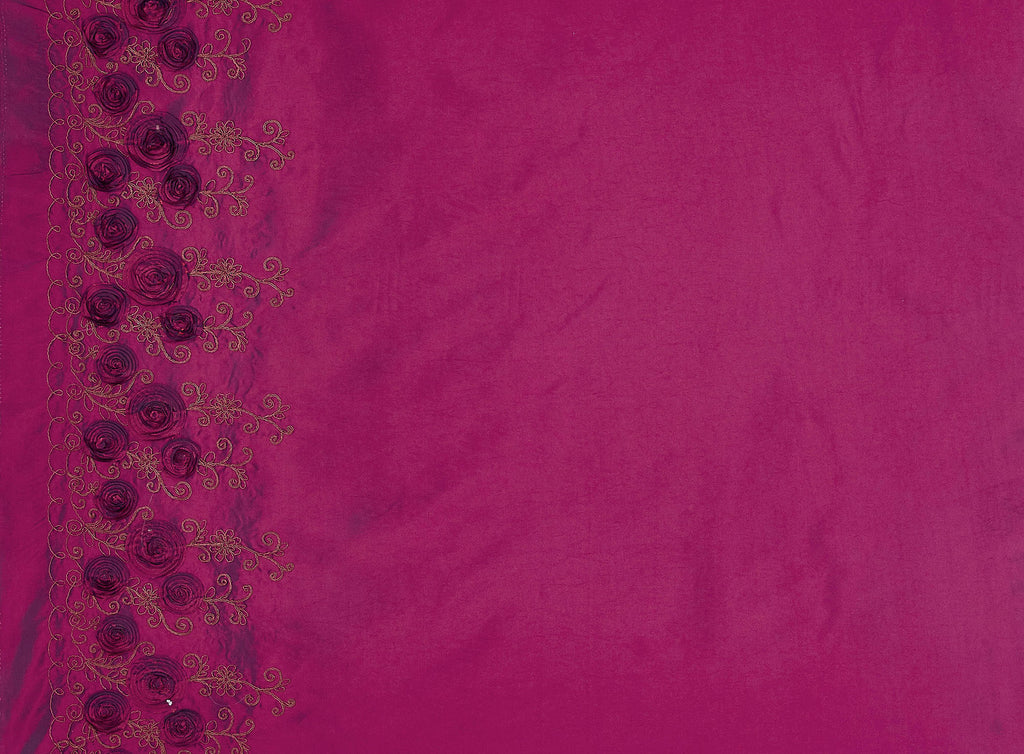 CORD & ROSE TAPE FLOWER DOUBLE BORDER ON N/P TAFF  | 20242  - Zelouf Fabrics