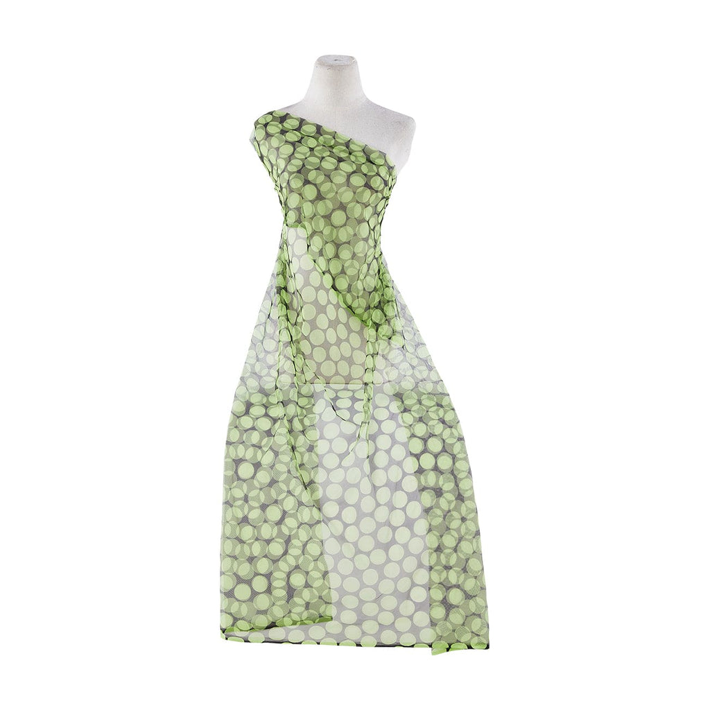TULE WITH DISCHARGE DOT  | 20247-1060 BLK/LIME - Zelouf Fabrics