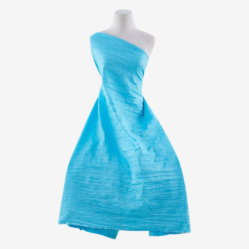 CRUSHED STRETCH TAFFETA | 20276-6699 SO COOL BLUE - Zelouf Fabrics