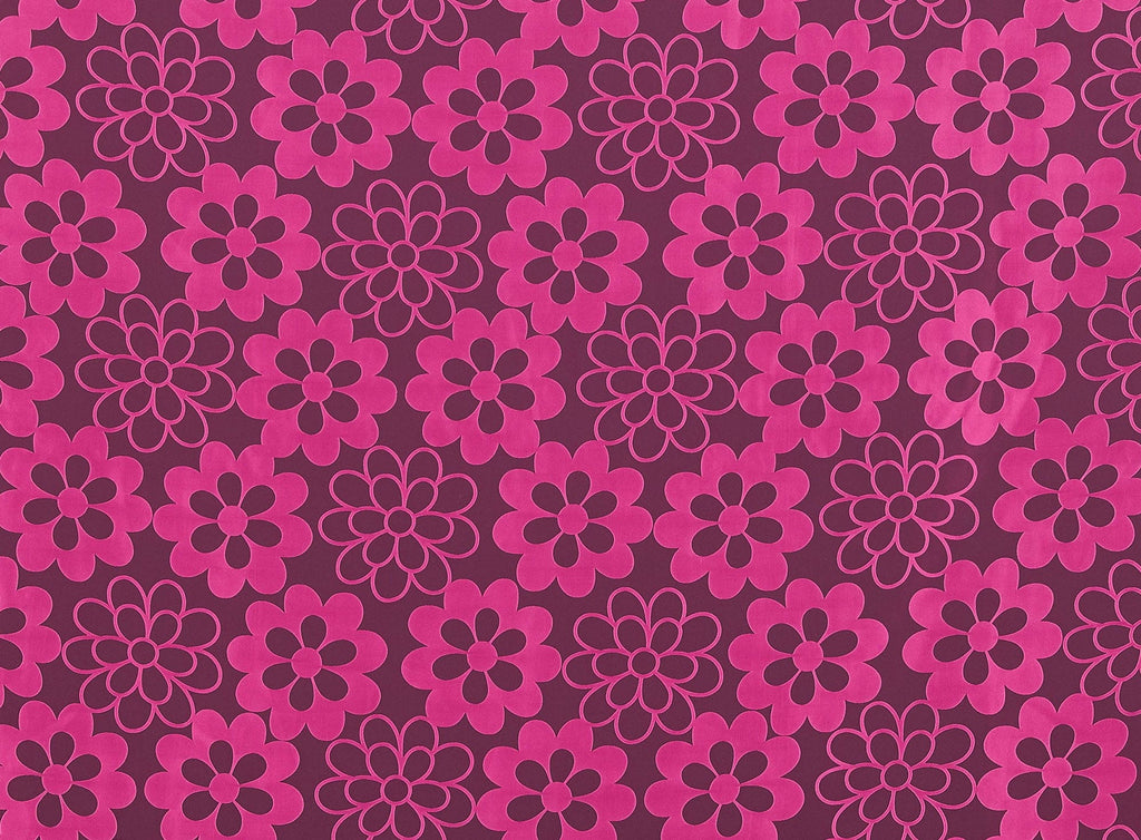 FUCHSIA PUNCH | 20282 - FLOWER BURNOUT ORGANZA - Zelouf Fabrics