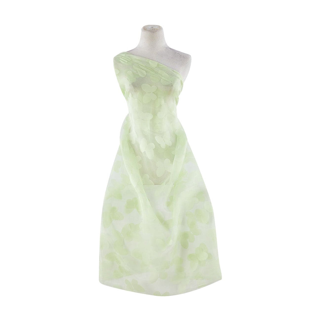 BUTTERFLY BURNOUT ORGANZA  | 20284 LIME PUNCH - Zelouf Fabrics