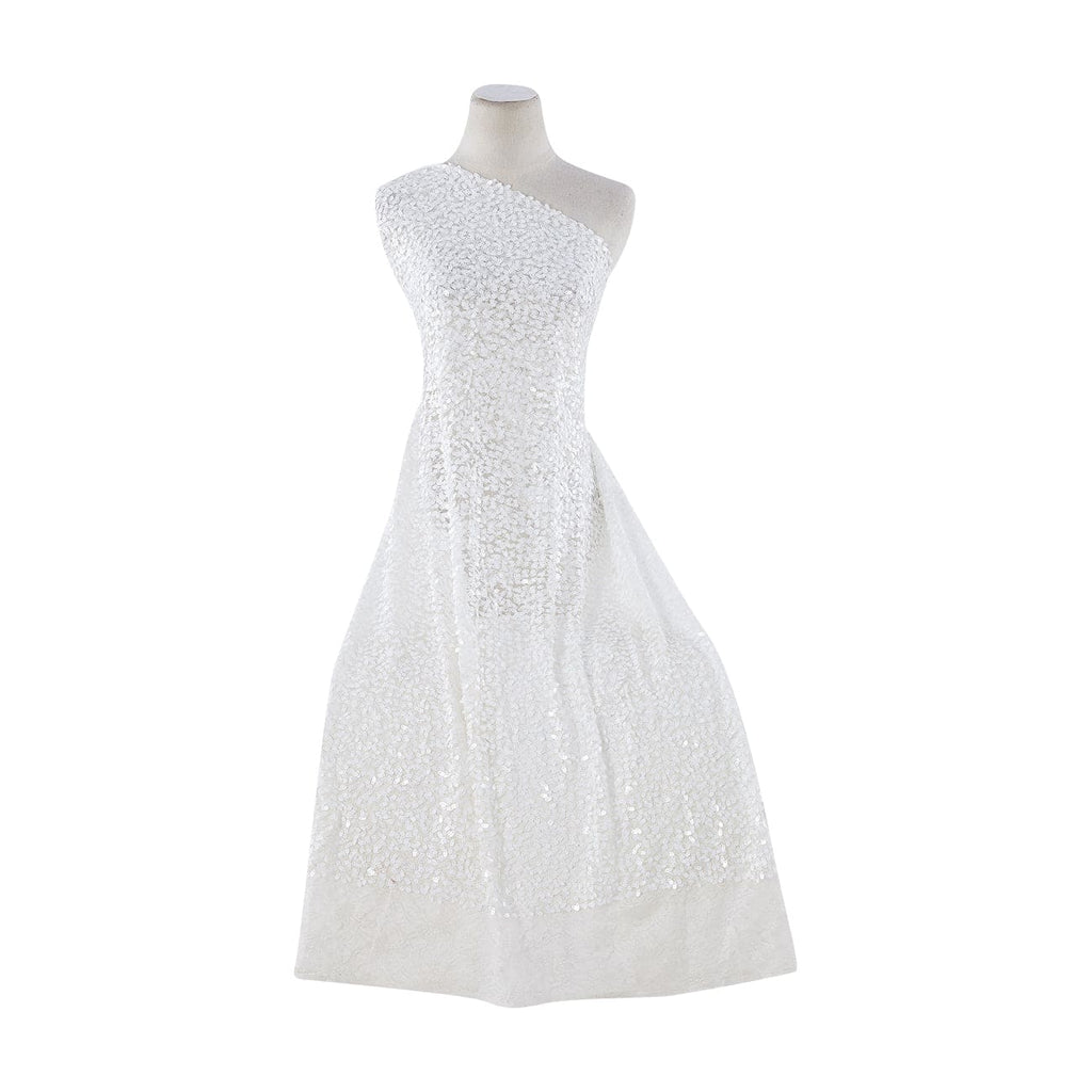 WHITE | 20290 - OPAL SEQUINS ON LACE - Zelouf Fabrics