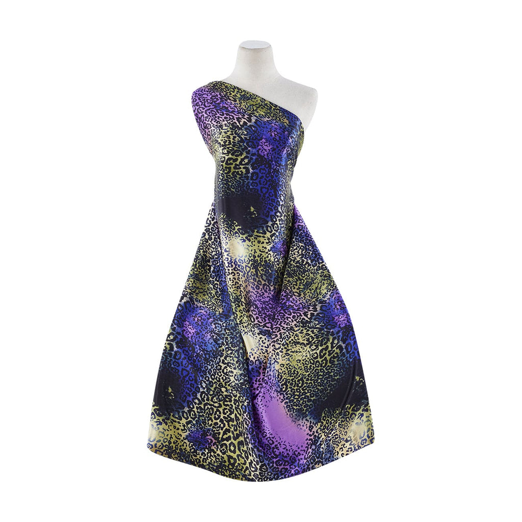 KIWI/PURPLE | 20301-404 - SKIN MULTI COLORS ON CHARMEUSE - Zelouf Fabrics
