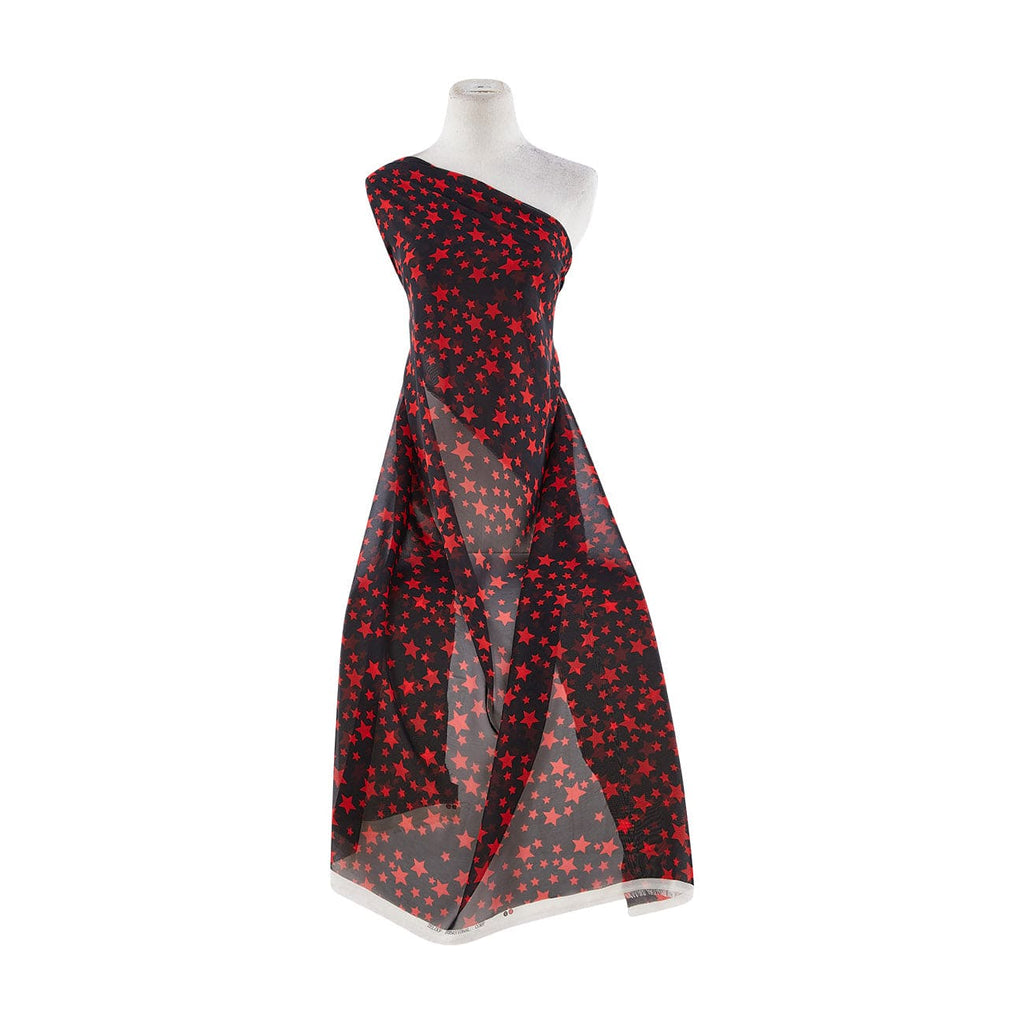 BLACK/RED | 20302-835 - 100% POLYESTER HI-MULTI CHIFFON PRINT - Zelouf Fabrics