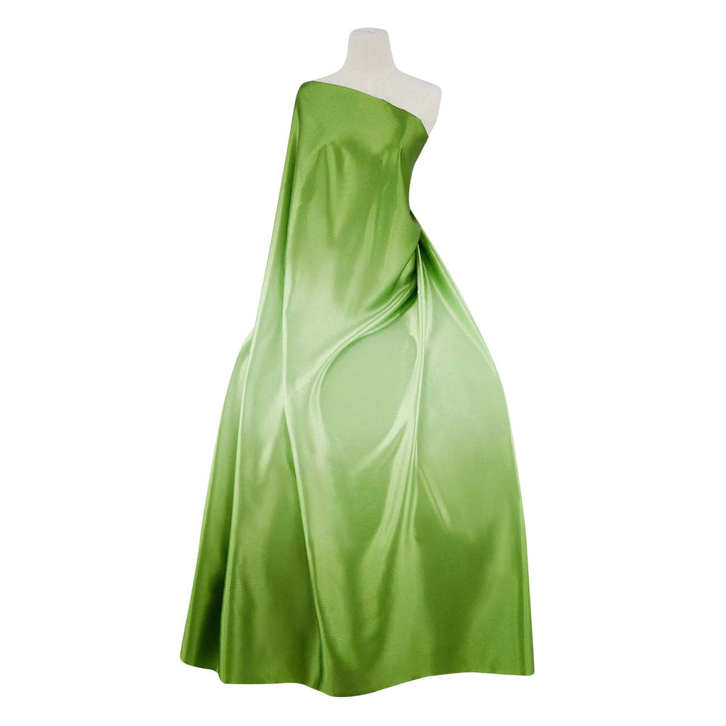COOL LIME | 2032 - Ombre P/Prt On Crepe Back Satin - Zelouf Fabrics