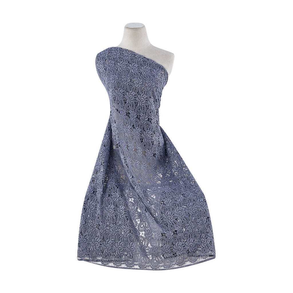PERI/SILVER | 20405-POLY - FLORAL CHEMICAL LACE - Zelouf Fabrics