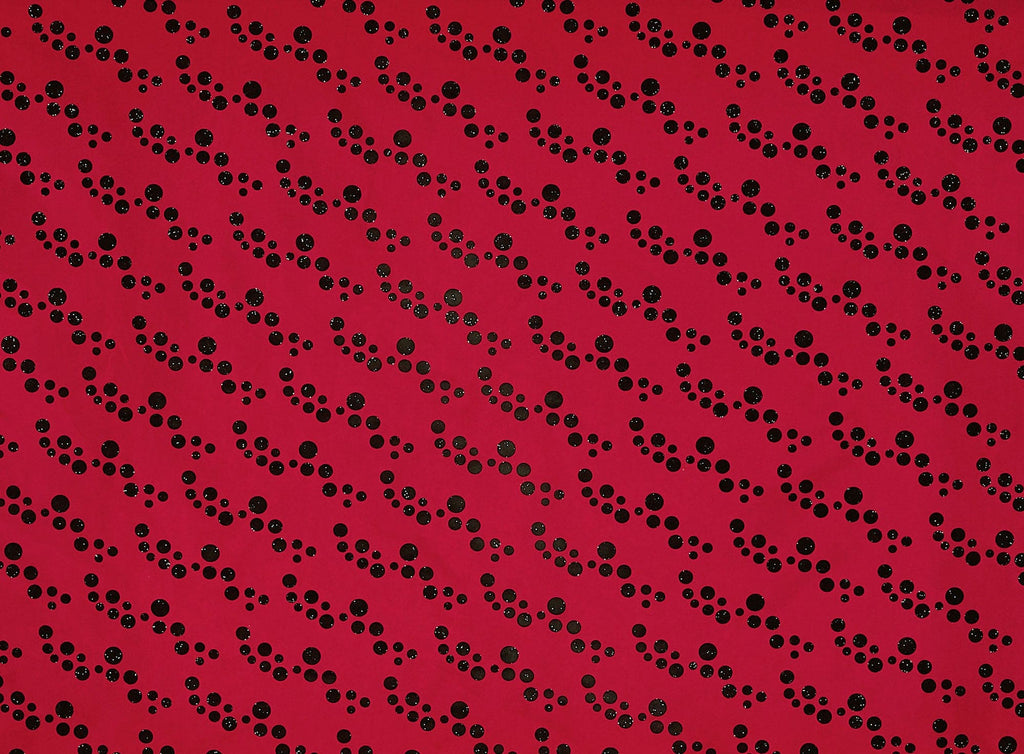 ALL OVER BIAS DOT WITH MIXED GLITTER ON N/P TAFF 1X  | 20421-6085 RED GLITZ - Zelouf Fabrics