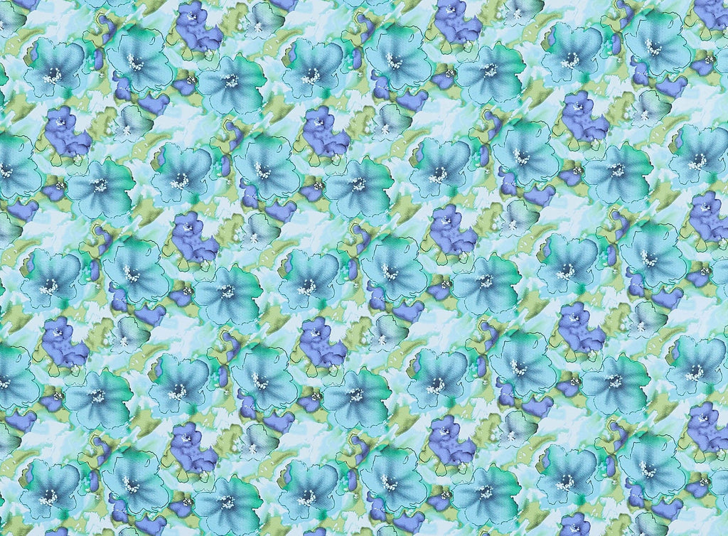 WATER COLOR FLOWER ON SHANTUNG  | 20436-6418  - Zelouf Fabrics