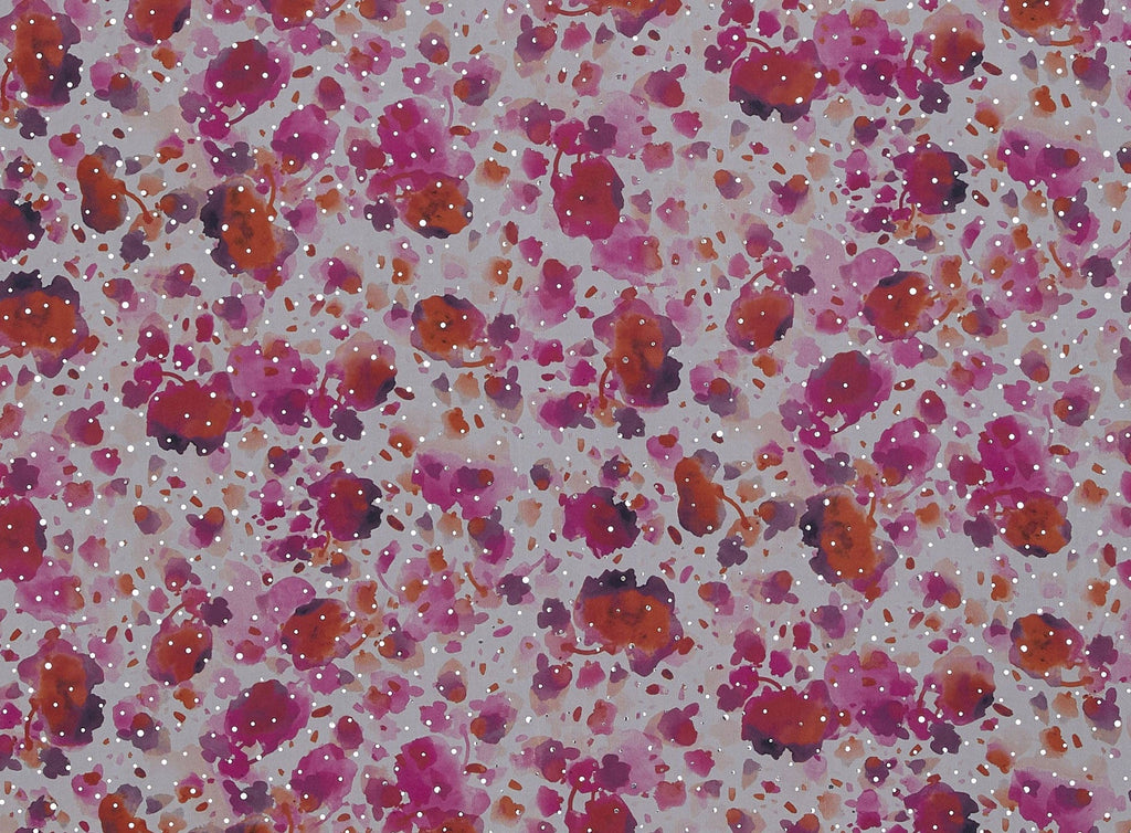 FUCHSIA/ORANGE | 20446-631TRAN - SPLATTER PAINT FLOWER ON MJC W/TRANS - Zelouf Fabrics