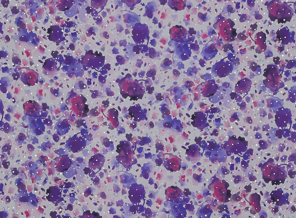 LILAC/FUCHSIA | 20446-631TRAN - SPLATTER PAINT FLOWER ON MJC W/TRANS - Zelouf Fabrics