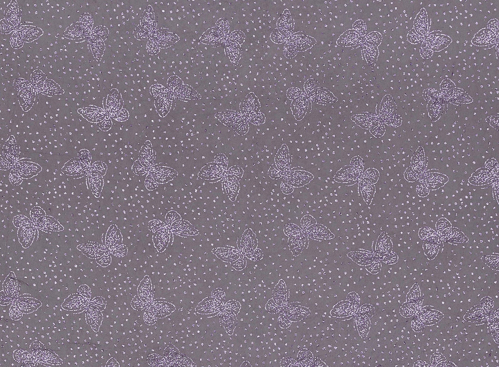 LE BROWN/LILAC | 20492-631 - BUTTERFLY GLITTER ON MJC - Zelouf Fabrics