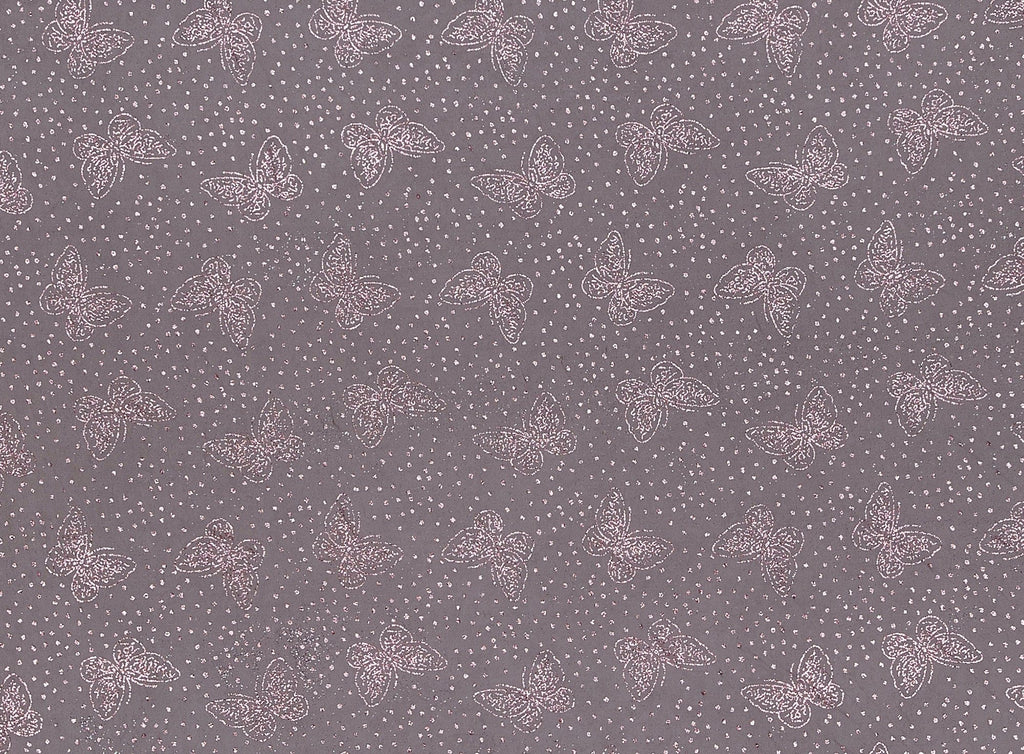 LE BROWN/PINK | 20492-631 - BUTTERFLY GLITTER ON MJC - Zelouf Fabrics