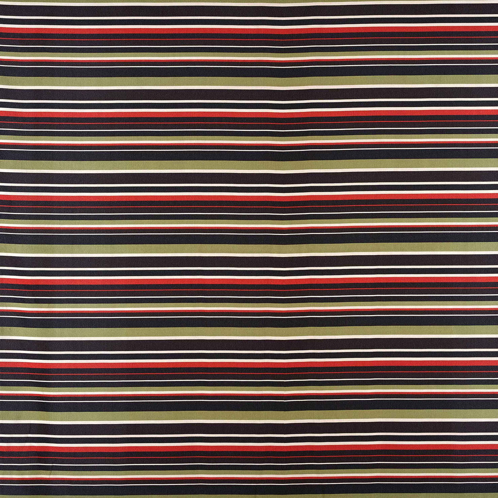 PRINTED STRIPE GEORGETTE | 204 OLIVE/BWN STRIP - Zelouf Fabrics