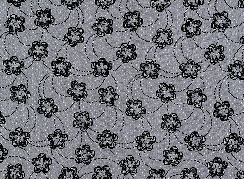 BLACK FLOCK ON PIN DOT TULLE [NO GLITTER]  | 20537-3060  - Zelouf Fabrics