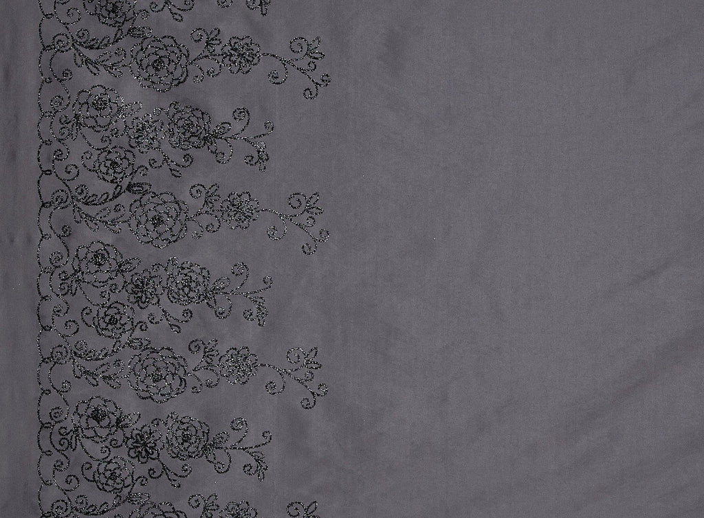 DOUBLE BORDER FLOCK MIXED GLITTER ON N/P TAFF 1X  | 20539-6085  - Zelouf Fabrics