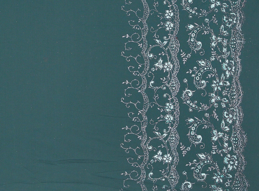 DOUBLE BORDER GLITTER ON TULLE  | 20600-1060  - Zelouf Fabrics