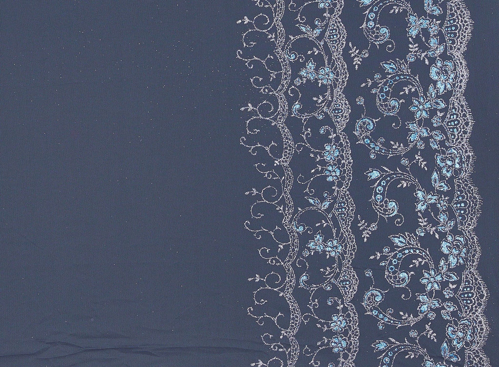 DOUBLE BORDER GLITTER ON TULLE  | 20600-1060  - Zelouf Fabrics