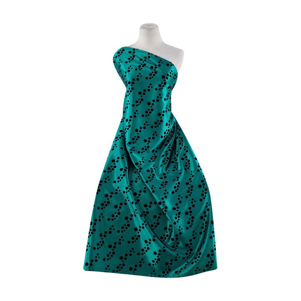 EMERALD PALACE | 20603-7311 - DANIELLE ST SATIN WITH FLOCKING - Zelouf Fabrics