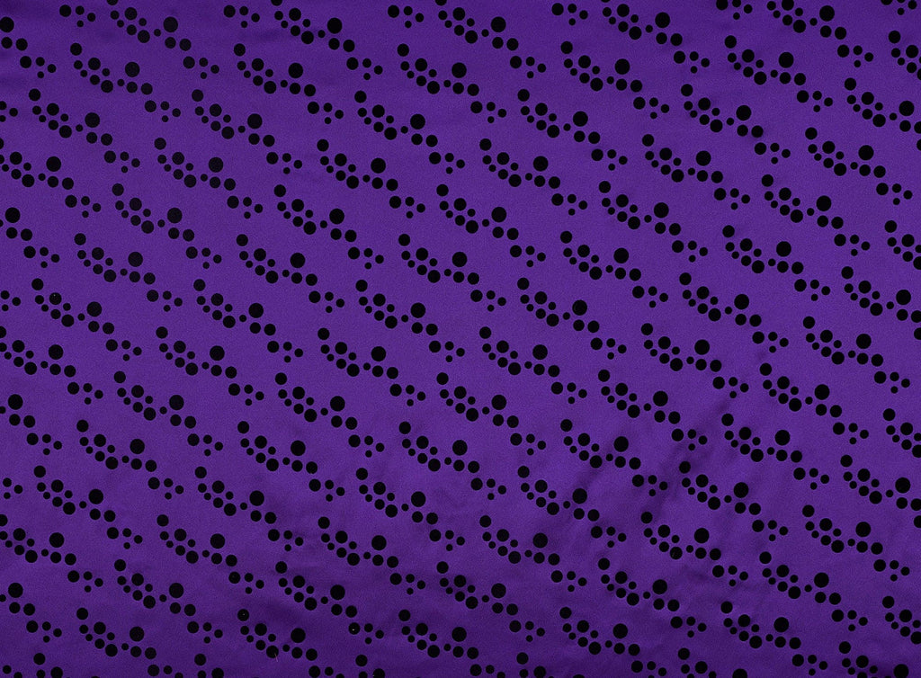 GRAPE PALACE | 20603-7311 - DANIELLE ST SATIN WITH FLOCKING - Zelouf Fabrics