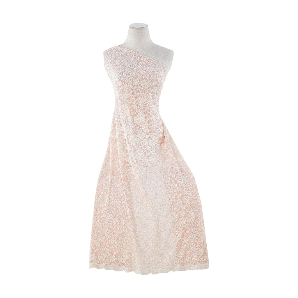 PINK PASTRY | 20606-SCALLOP - 2 TONE LACE W/SCALLOP CUTTING - Zelouf Fabrics