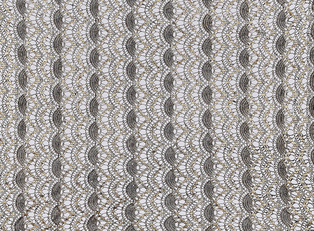 CHANDELIER COTTON CROCHET LACE WITH FOIL & SCALLOP  | 20635-FOIL/G  - Zelouf Fabrics