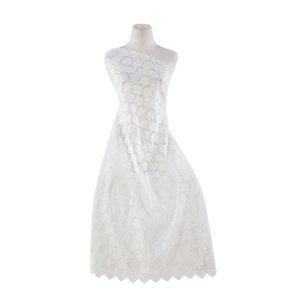 VIENNA POLY CROCHET LACE WITH SCALLOP DOUBLE SIDE  | 20641 WHITE - Zelouf Fabrics