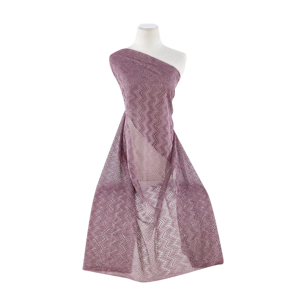 MAUVE/GOLD | 20674 - FRENCH CROCHET KNIT LACE W/ METALLIC - Zelouf Fabrics