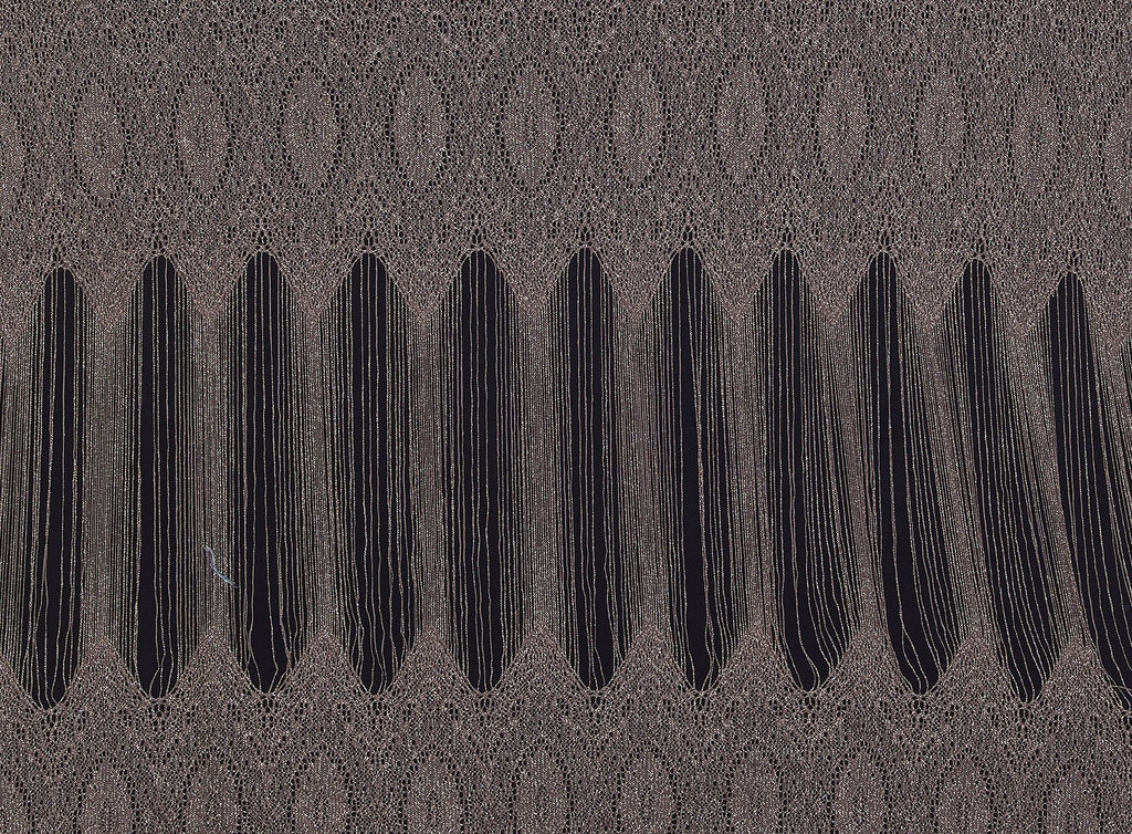 MINK/GOLD | 20675 - FRENCH CROCHET KNIT LACE W/ METALLIC [2.5 Yd Panel] - Zelouf Fabrics