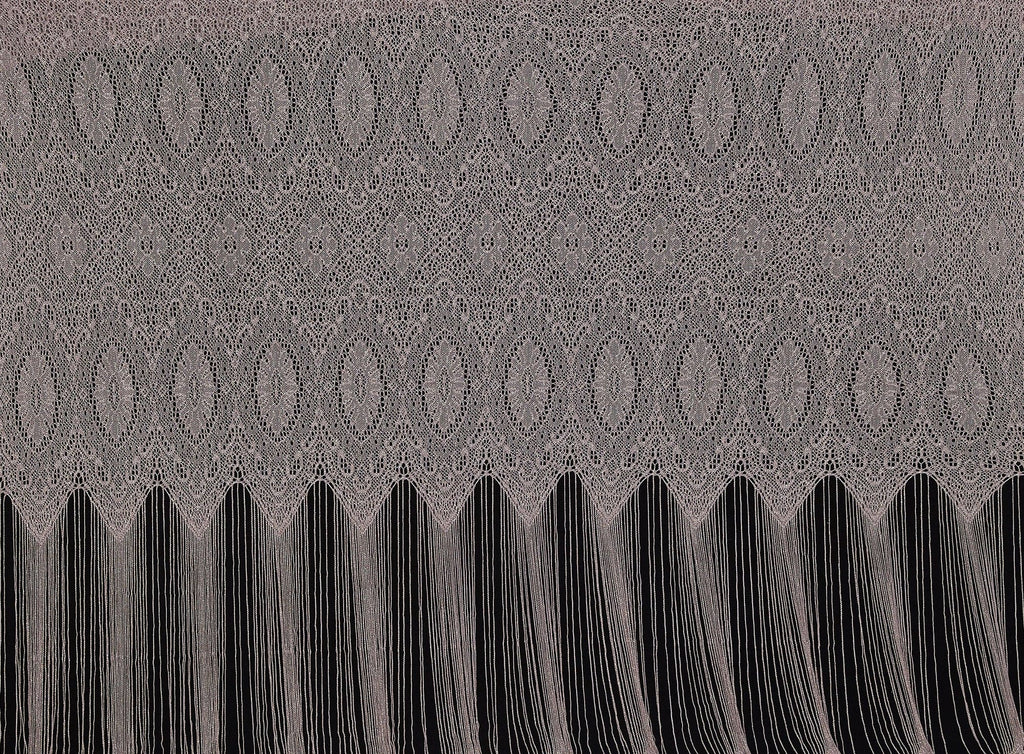TAUPE/GOLD | 20675 - FRENCH CROCHET KNIT LACE W/ METALLIC [2.5 Yd Panel] - Zelouf Fabrics