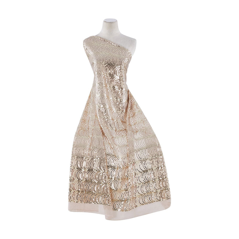 TULLE W/SEQUINS IN CURVE DESIGN  | 20712-1060