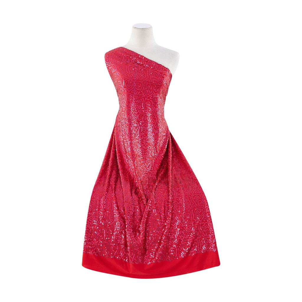RED/FUCHSIA MATTE | 20731MATTE-7272 - ALL OVER SEQUINS ON SINGLE SPAN - Zelouf Fabrics
