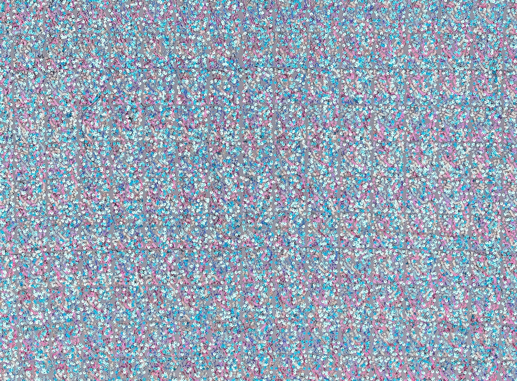 MULTI/TURQ | 20732-1060 - MULTI COLOR SEQUINS ON TULLE - Zelouf Fabrics