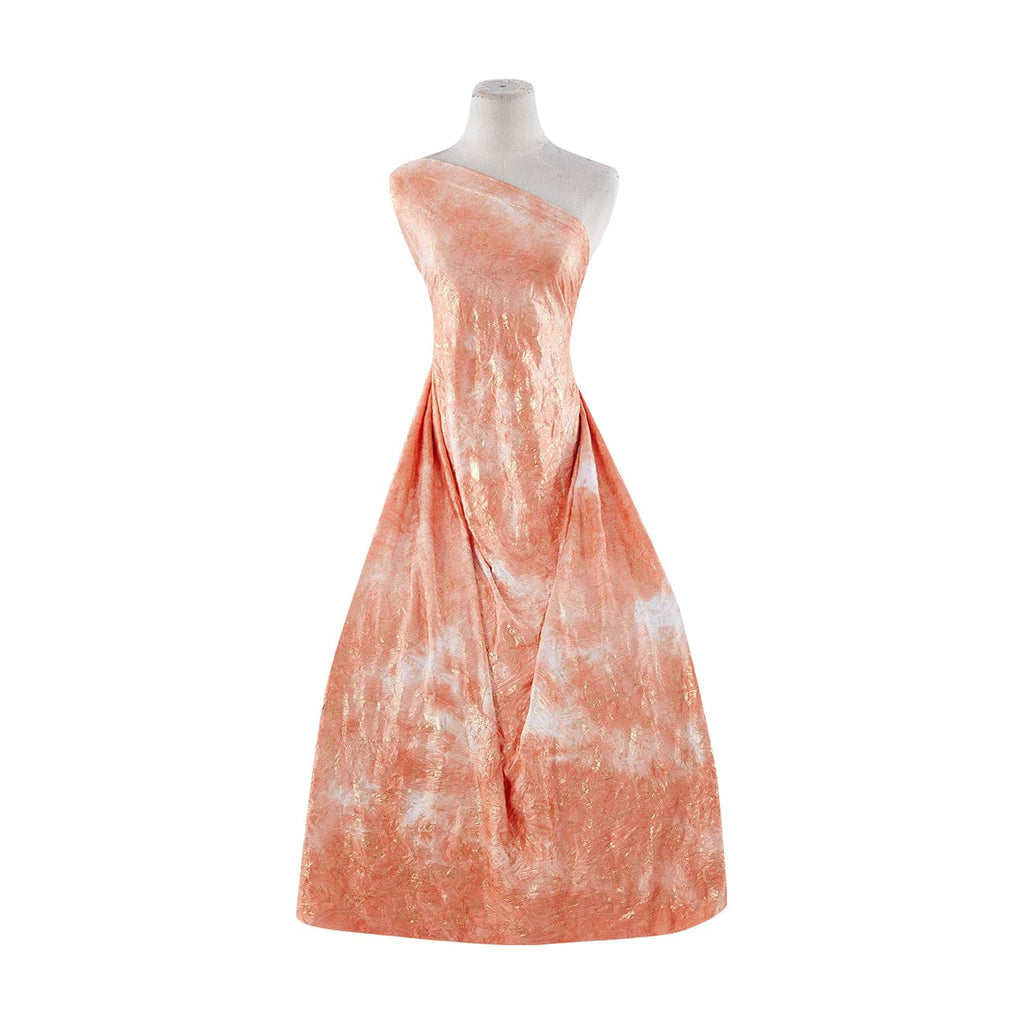 CORAL/GOLD | 20759 - CRUSHED TIE-DYED VENECIA WITH FOIL - Zelouf Fabrics