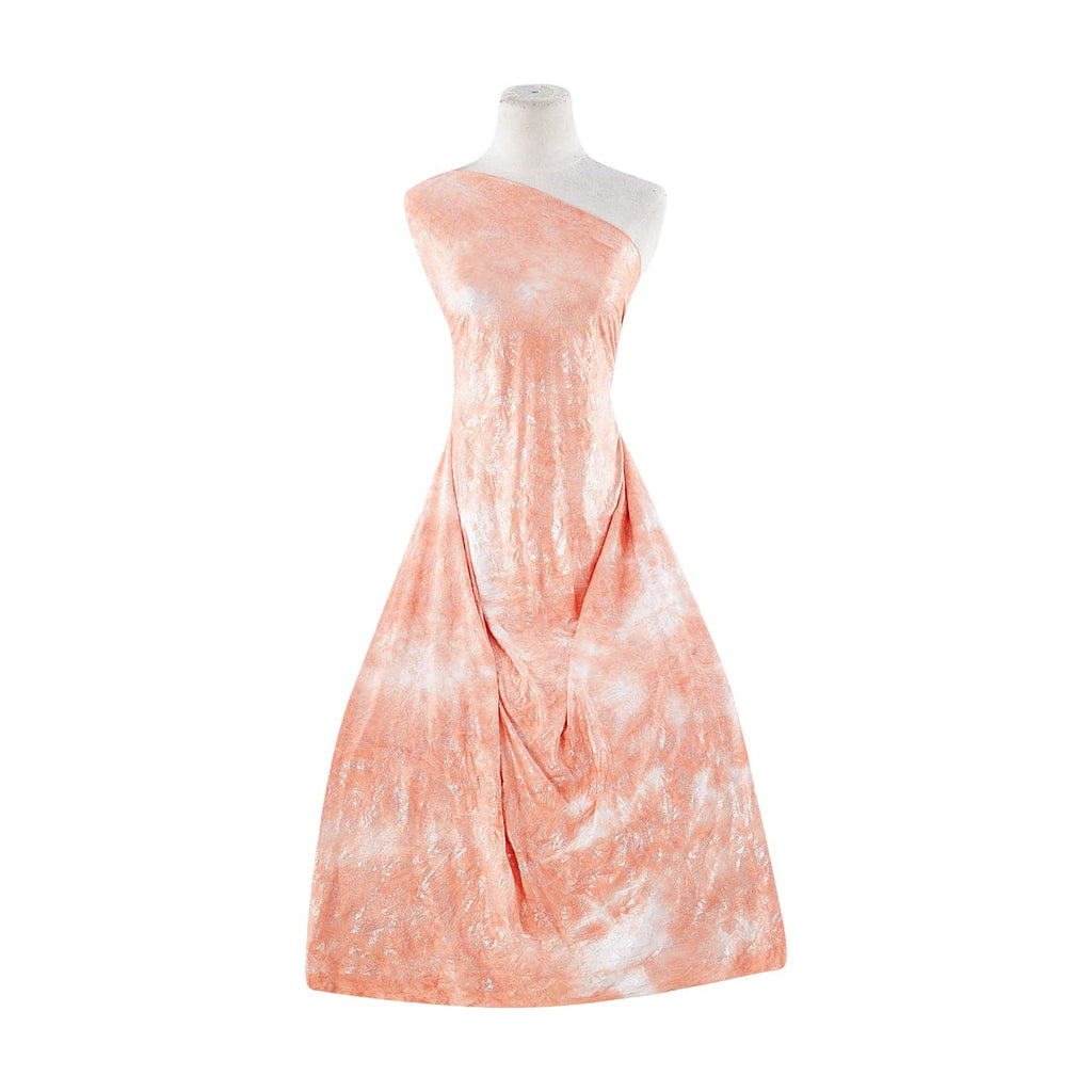 CORAL/SILVER | 20759 - CRUSHED TIE-DYED VENECIA WITH FOIL - Zelouf Fabrics