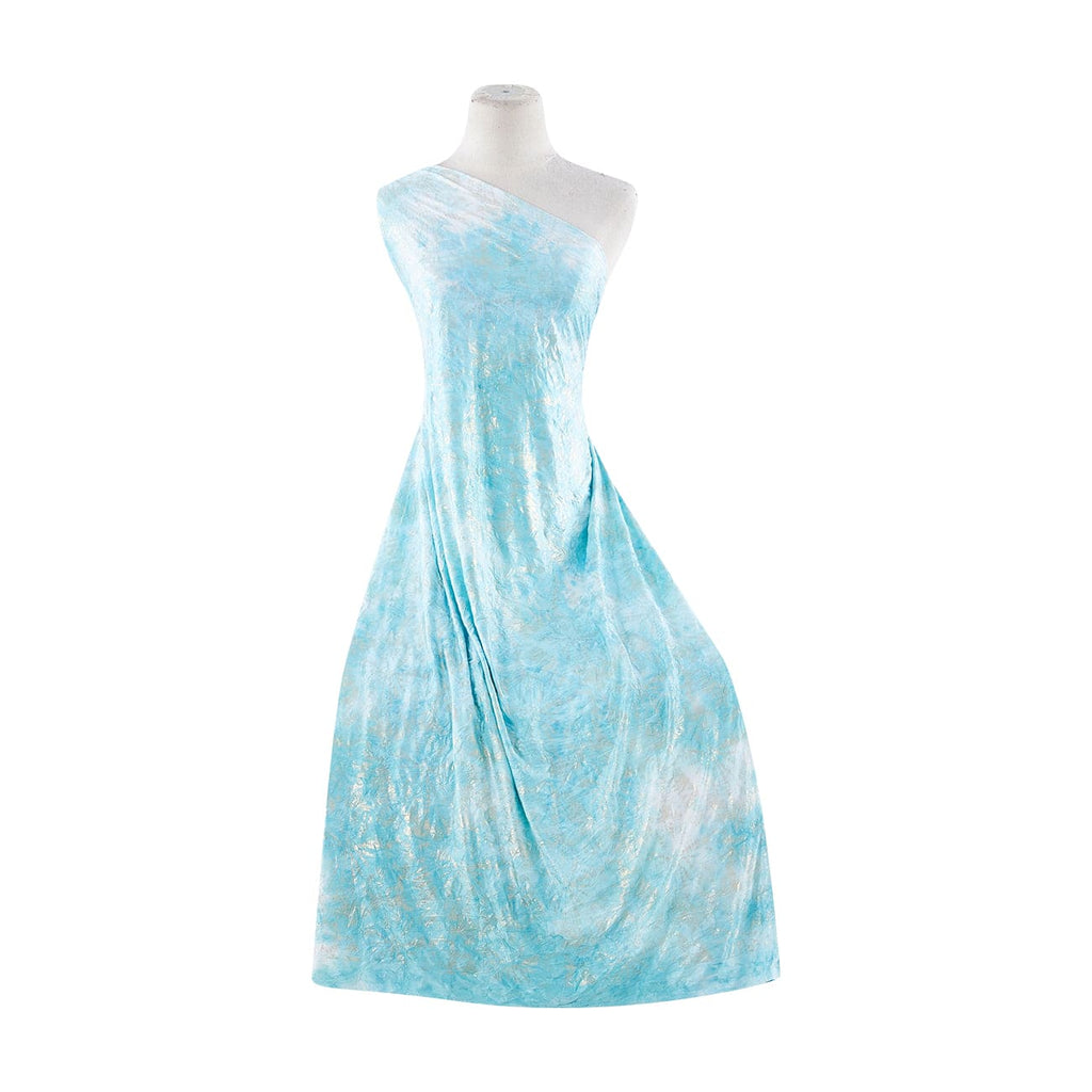 MINT/GOLD | 20759 - CRUSHED TIE-DYED VENECIA WITH FOIL - Zelouf Fabrics