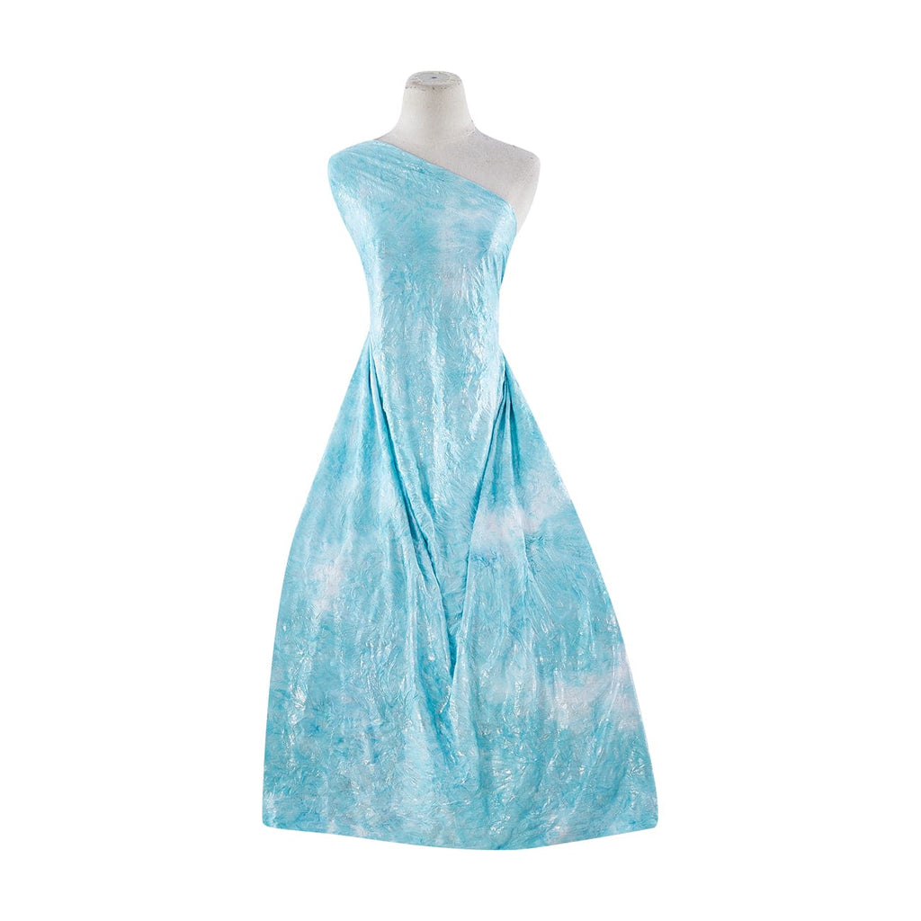 MINT/SILVER | 20759 - CRUSHED TIE-DYED VENECIA WITH FOIL - Zelouf Fabrics