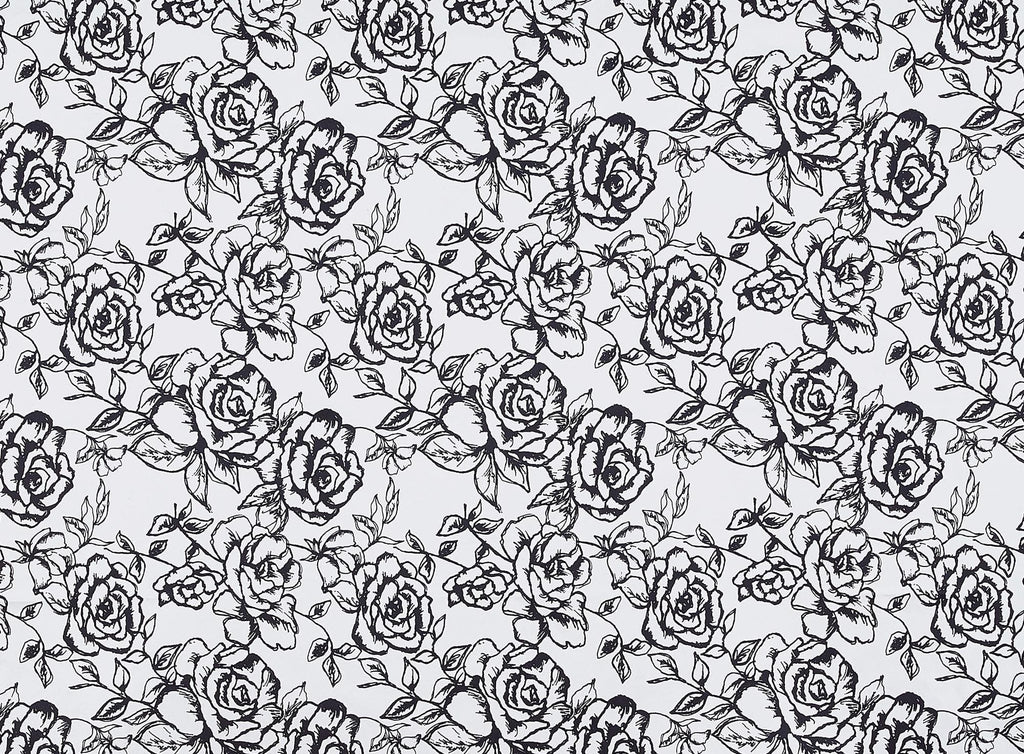 BIG ROSE PRINT ON BRIDAL SATIN  | 20781-037  - Zelouf Fabrics